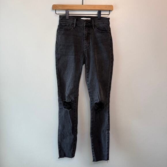 Pacsun High Rise Jegging Distressed Skinny Jeans Black Women's Size 23 - Picture 1 of 7
